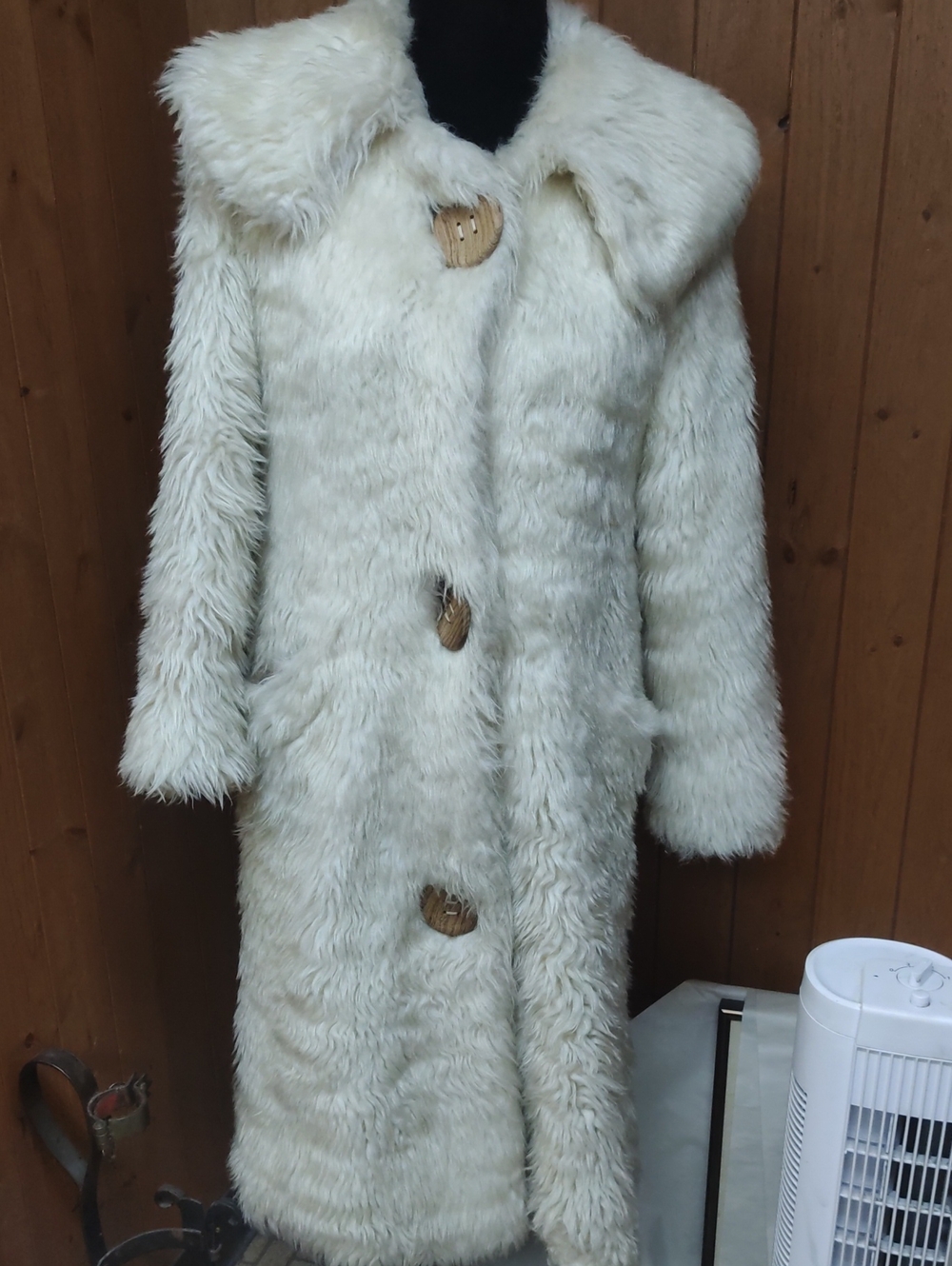 Nicki's Of Hollywood Faux Fur Long Coat with Toggle Buttons